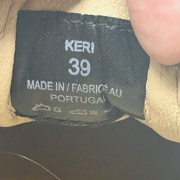 Overland Keri Platform Sneakers Size 39 8.5 Tan Perforated Suede Leather - Picture 6 of 15